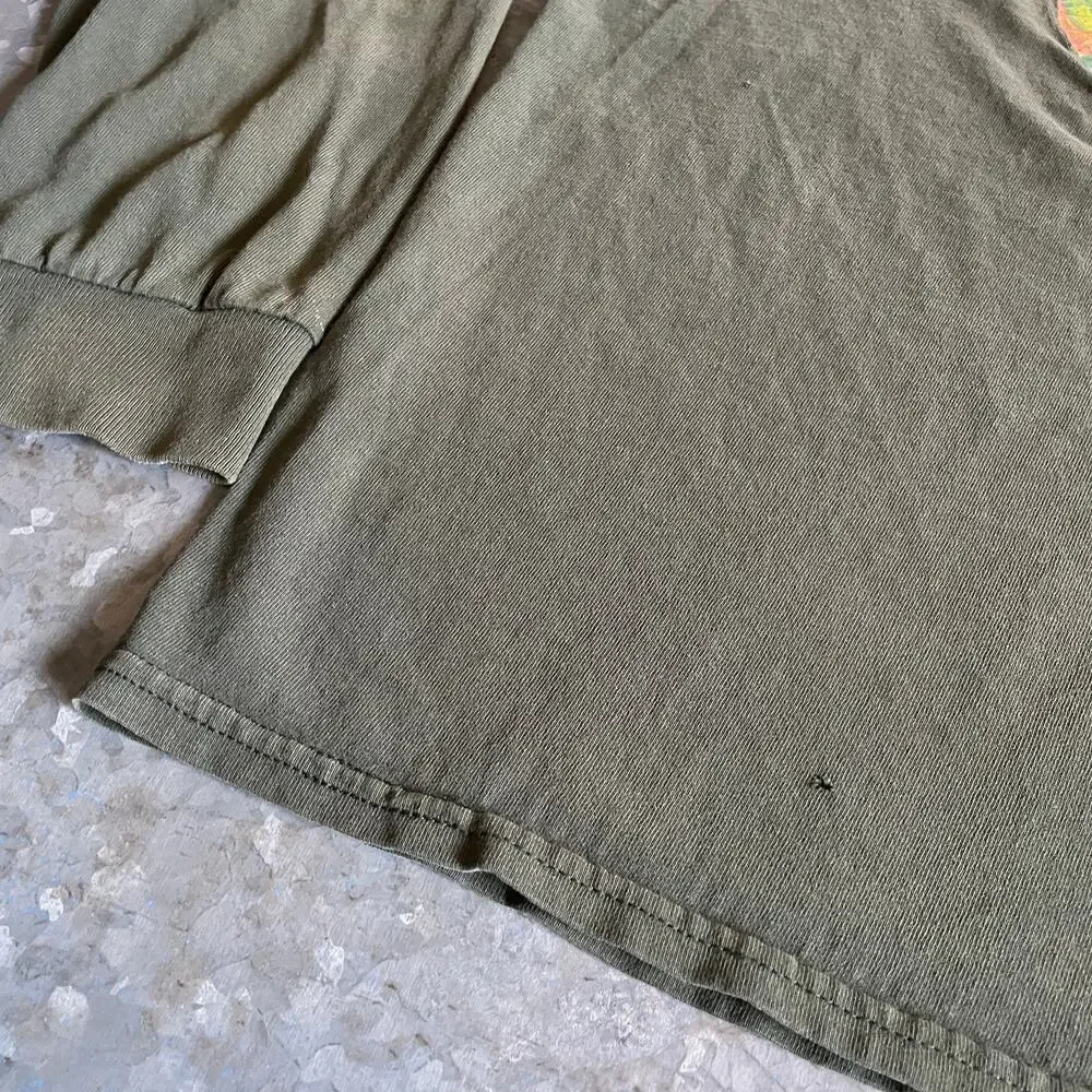 Lake Havasu Gecko Lizard Long Sleeve Shirt Mens Large Vintage Y2K Green Grunge